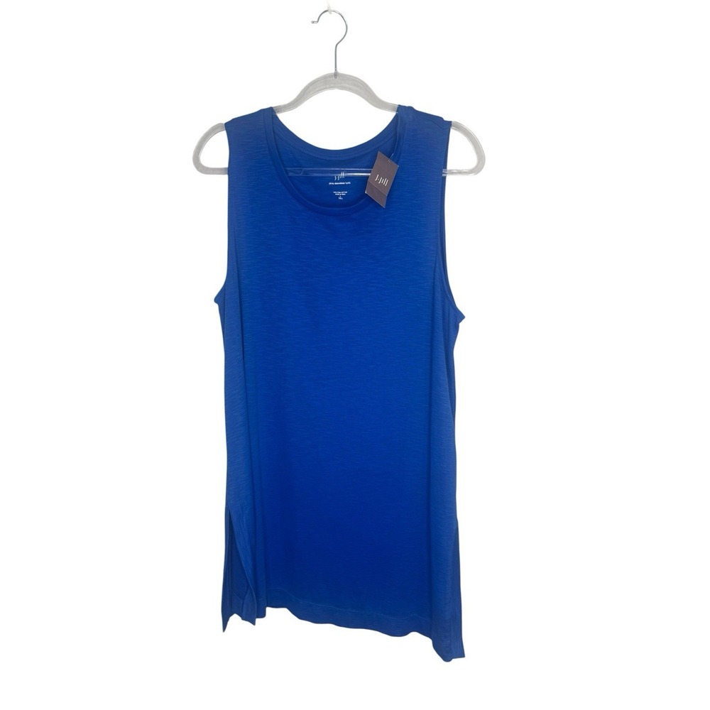 J Jill Pima Sleeveless Tunic Size Large Tall Royal Blue Tank Top New with Tags